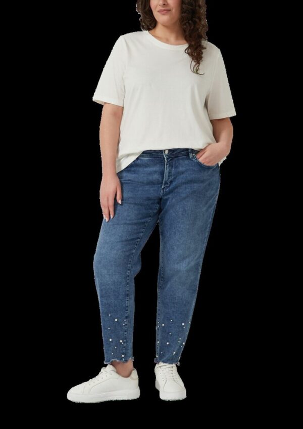 Jeans / Curvy Fit / Mid Rise / Slim Tapered Leg / mit Perlendetails