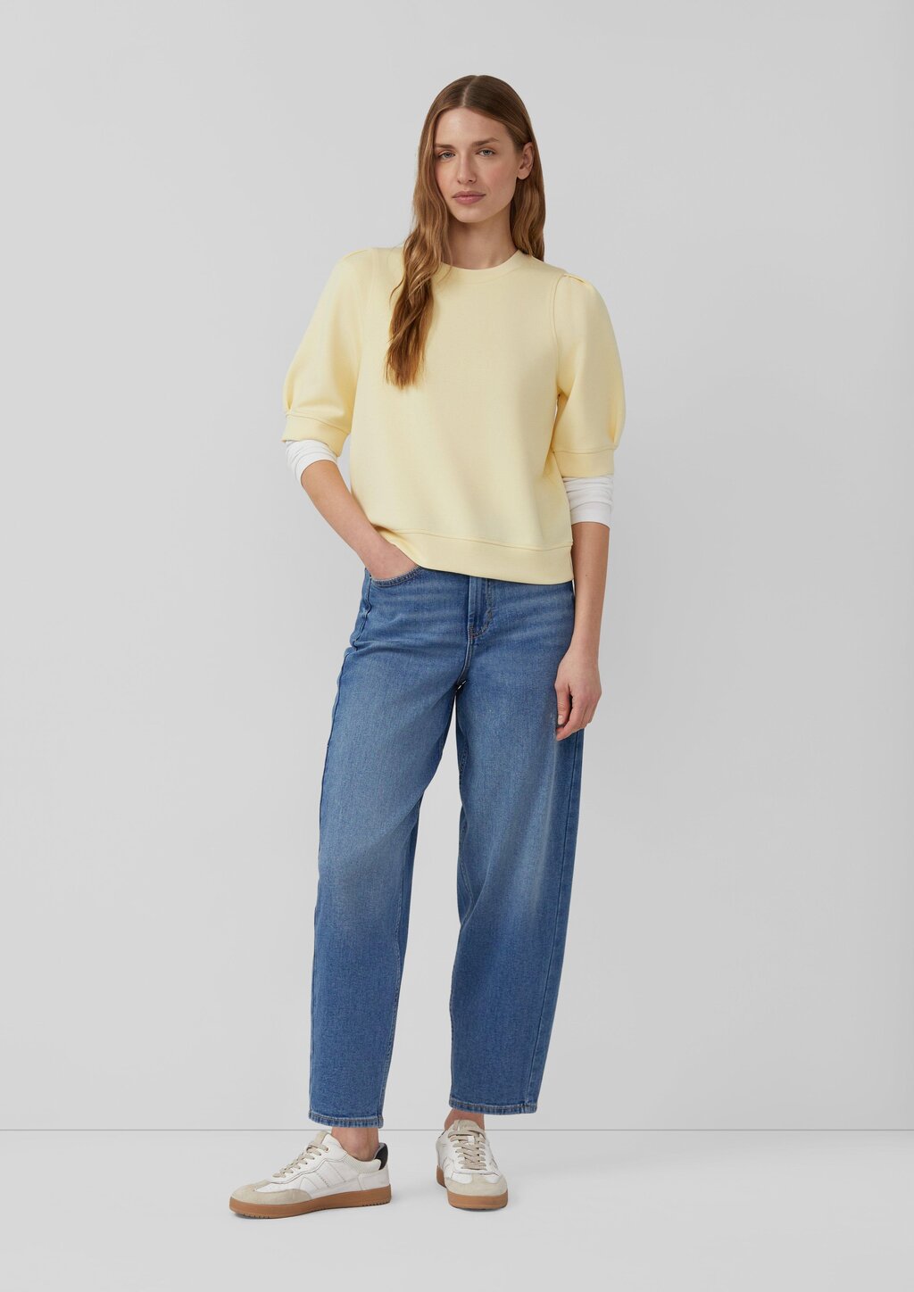 Scuba-Sweatshirt mit Faltendetails