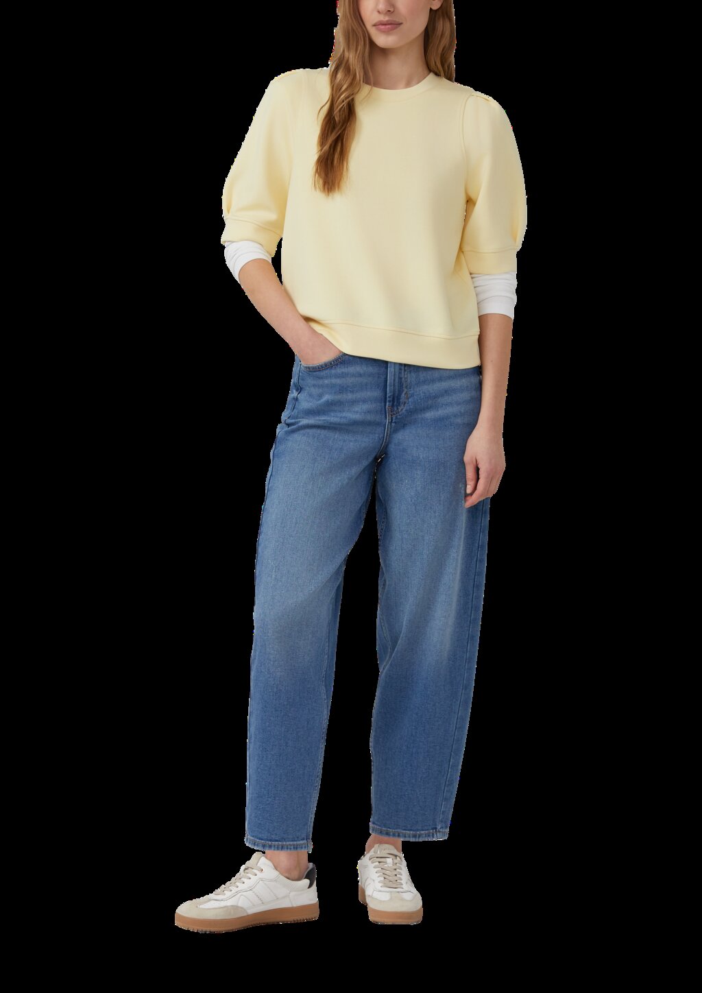 Scuba-Sweatshirt mit Faltendetails