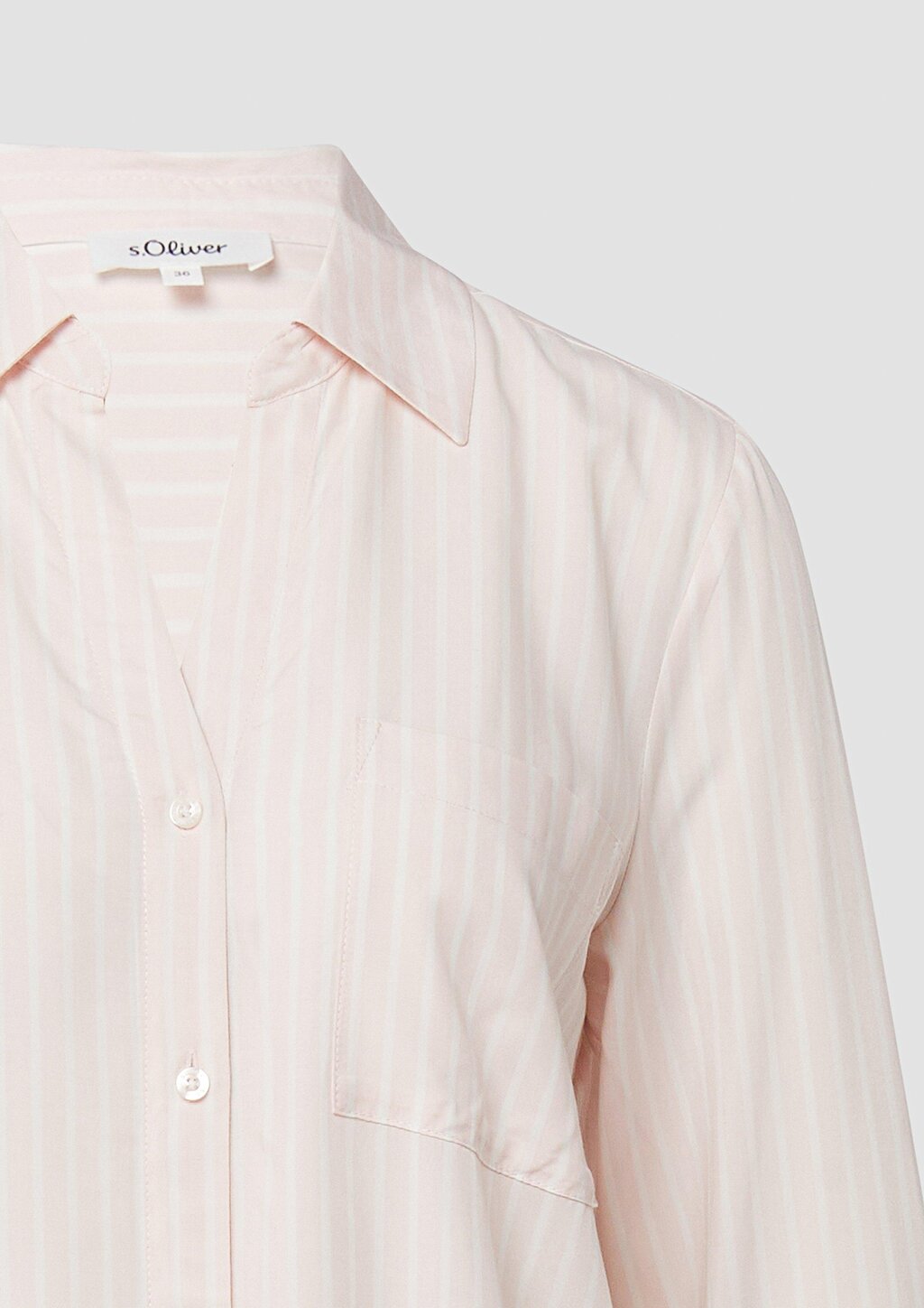 Fließende Streifenbluse aus Viskose mit Turn-up