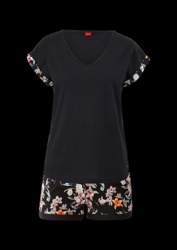 Kurzer Pyjama mit floralem Print
