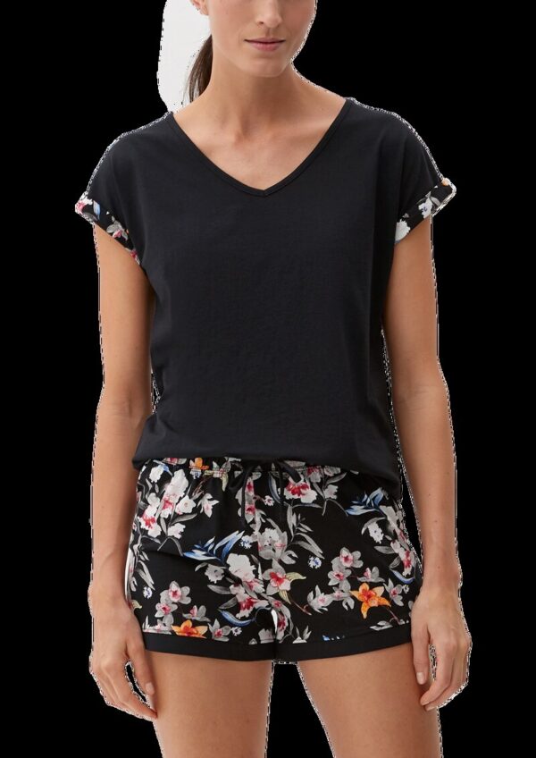 Kurzer Pyjama mit floralem Print