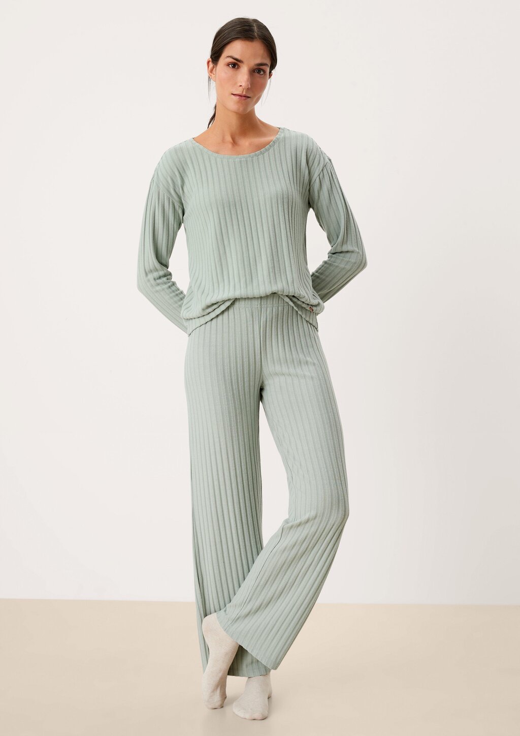 Loungehose mit Rippstruktur