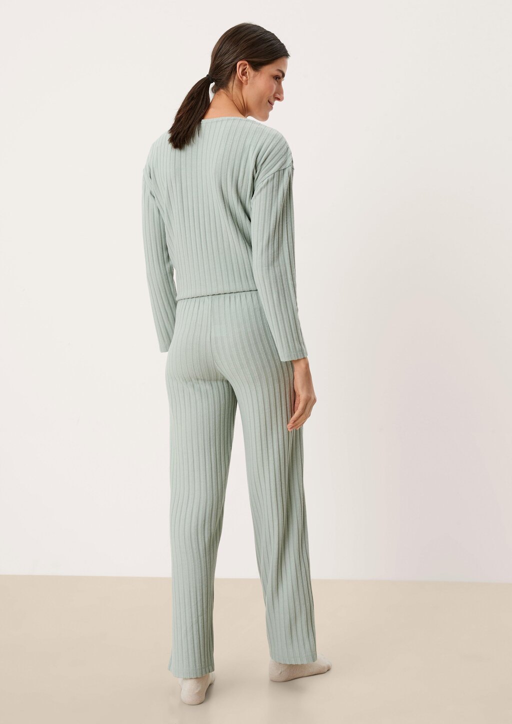 Loungehose mit Rippstruktur