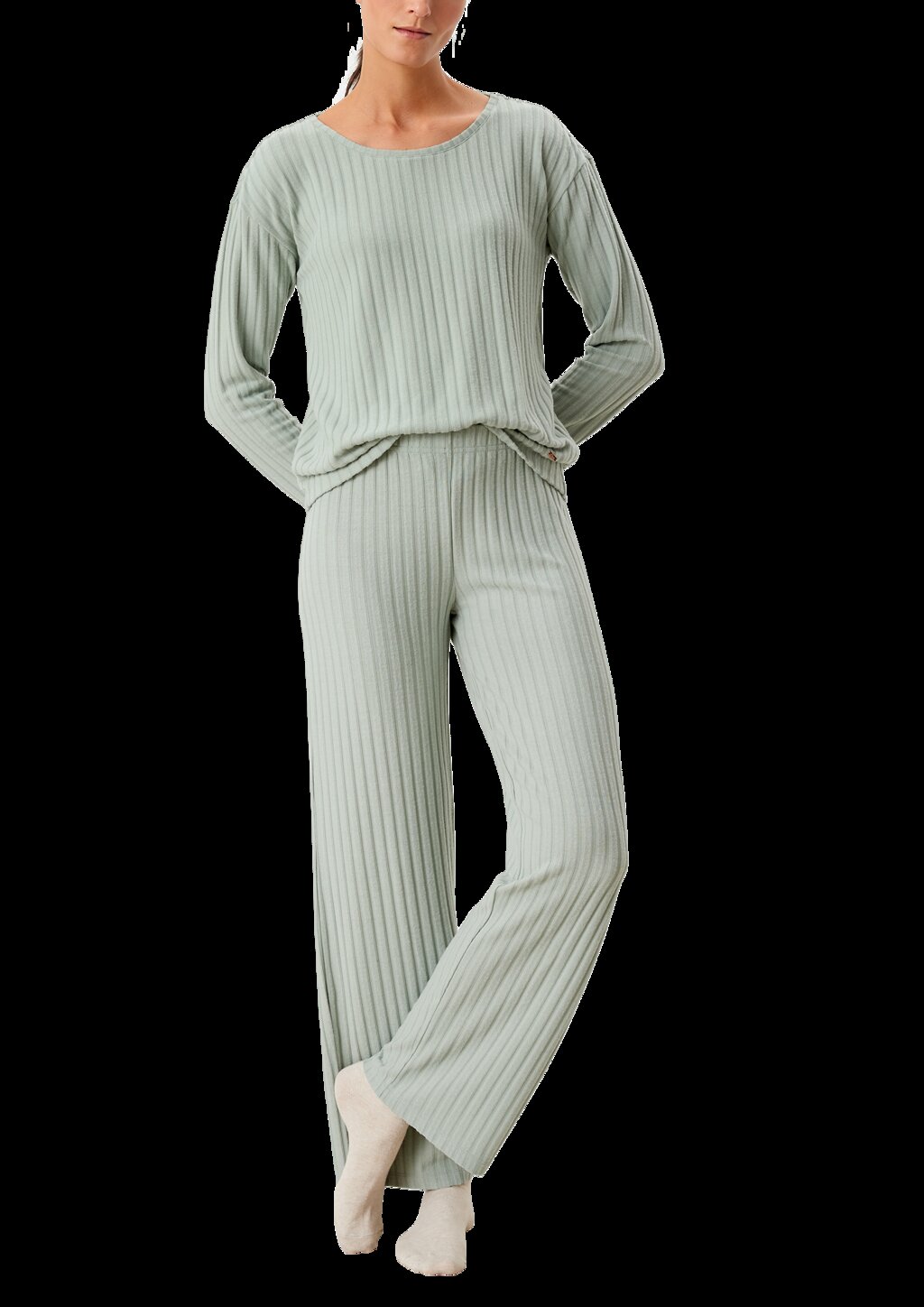 Loungehose mit Rippstruktur