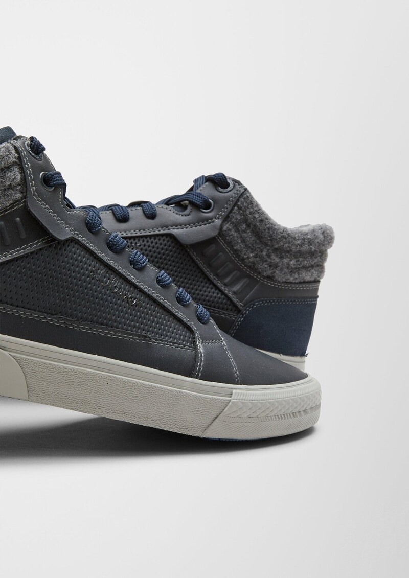 High Sneaker im Materialmix