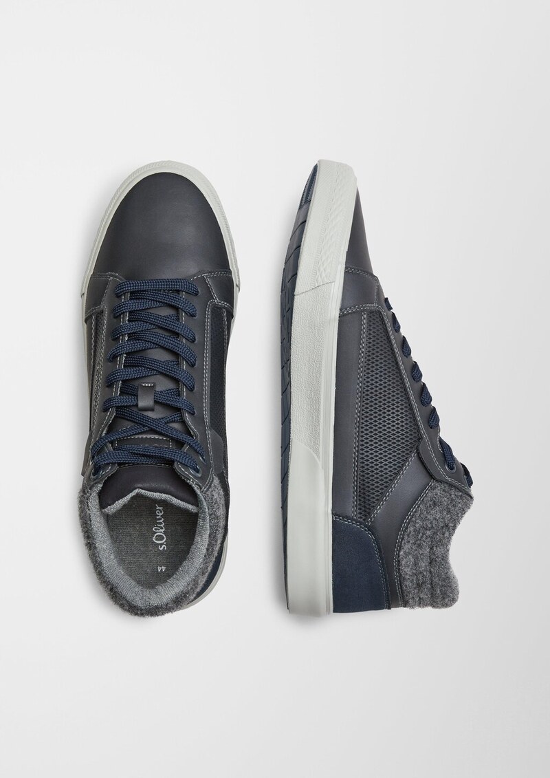 High Sneaker im Materialmix