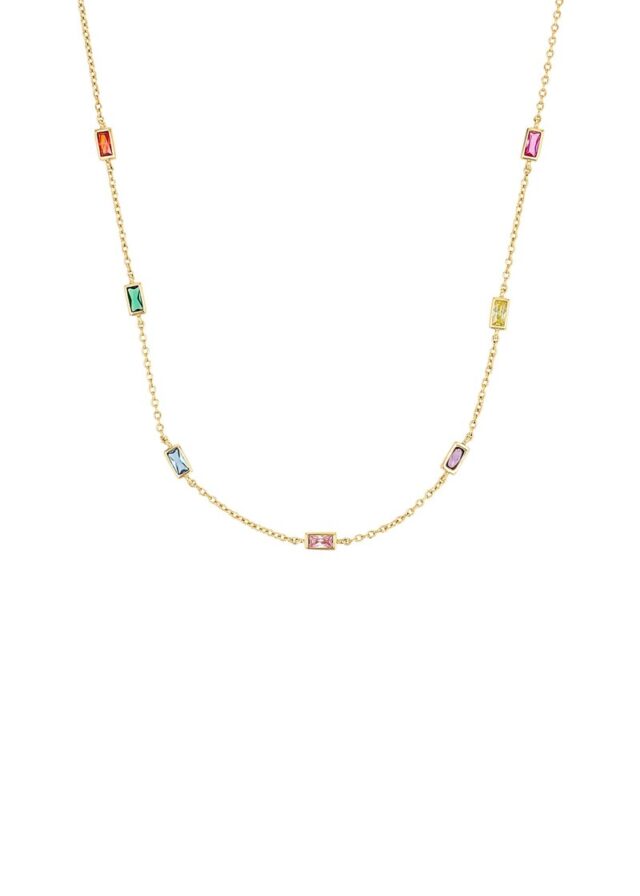 Kette mit bunten Zirkonia-Steinen