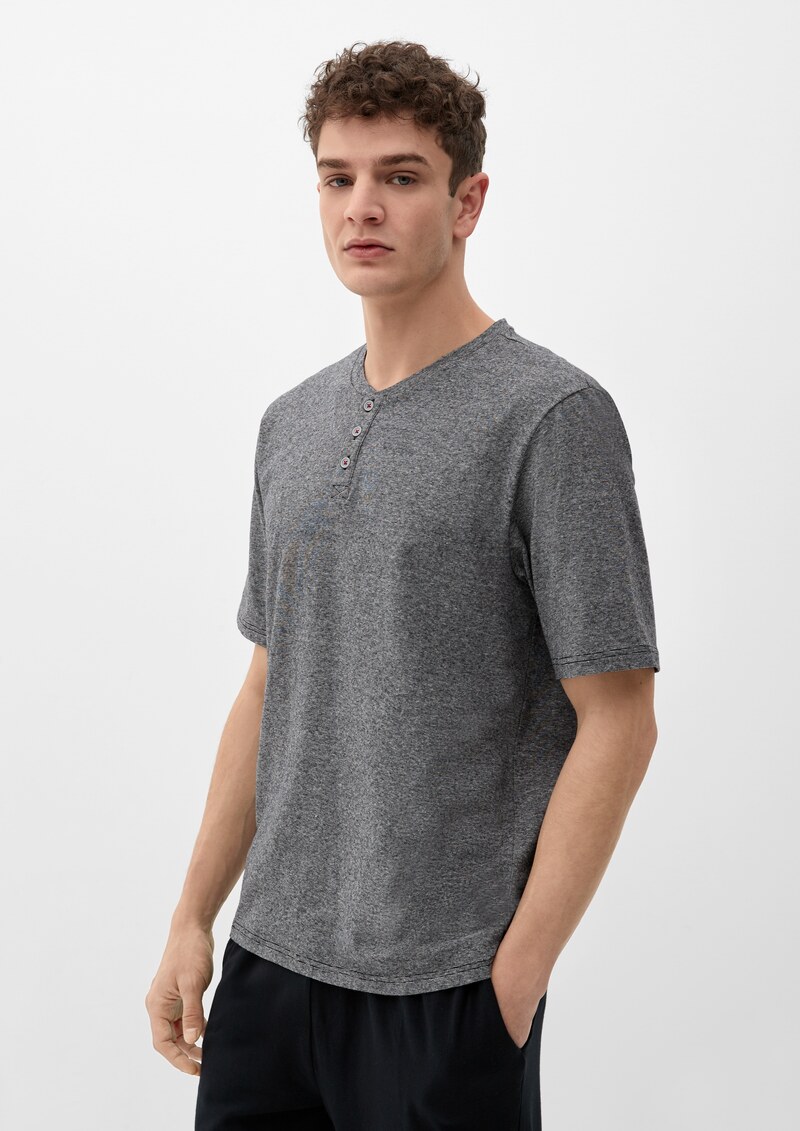 T-Shirt mit kurzer Knopfleiste