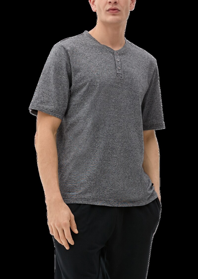 T-Shirt mit kurzer Knopfleiste