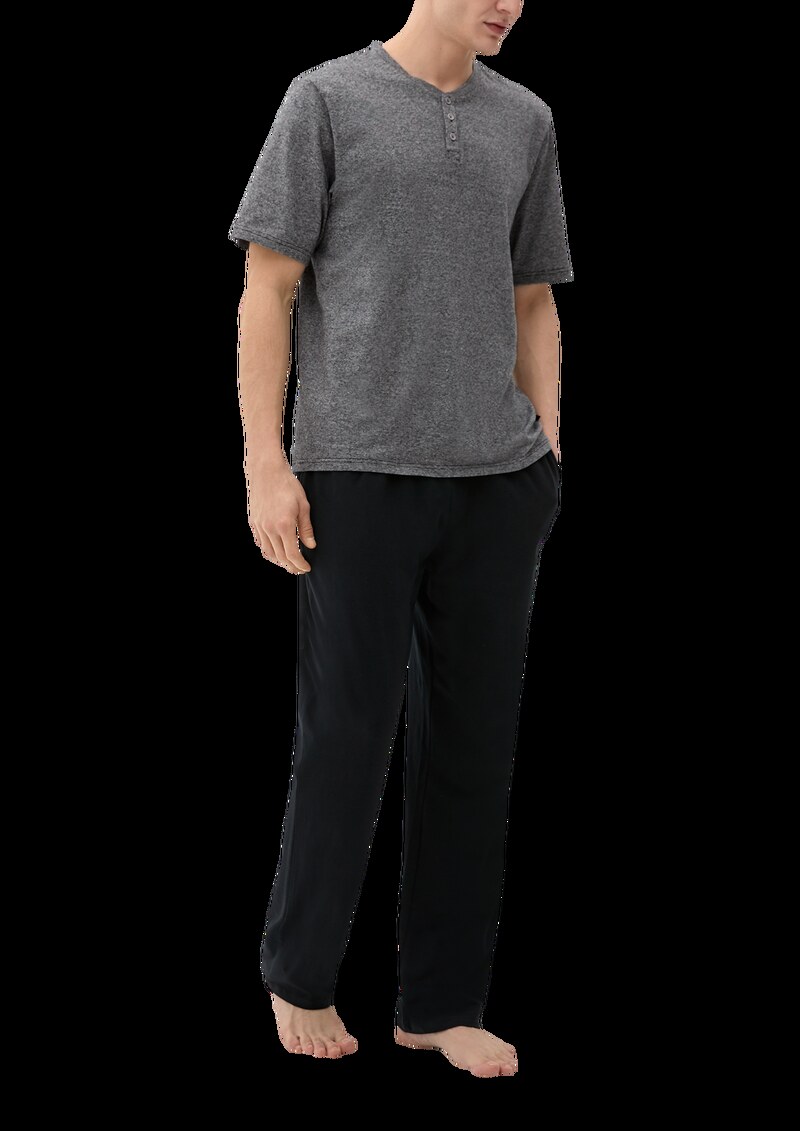 T-Shirt mit kurzer Knopfleiste