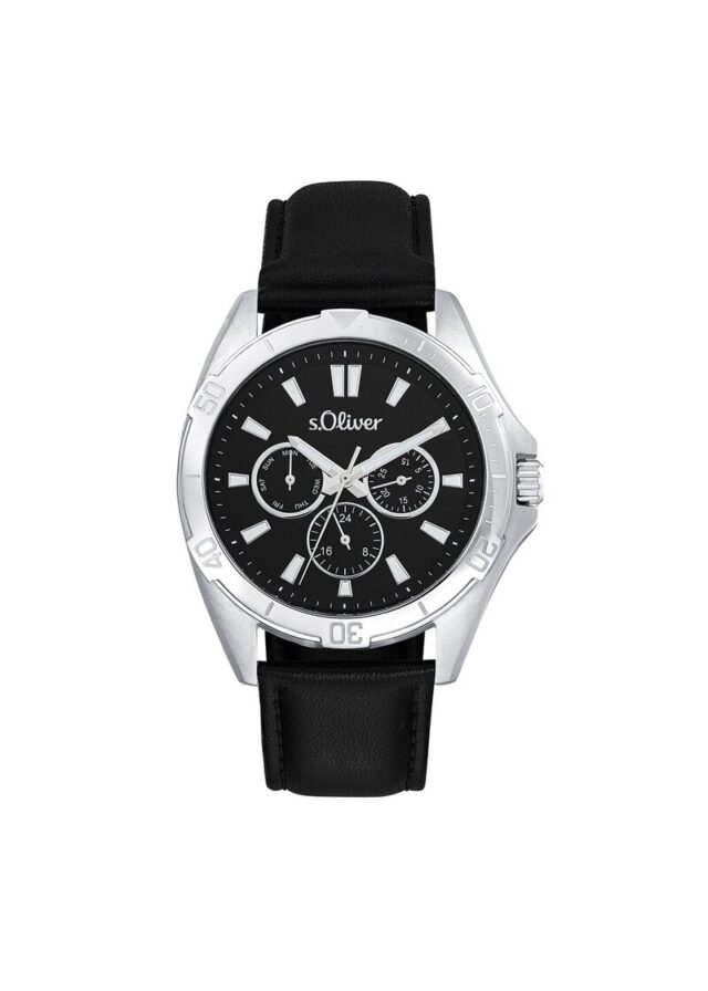 Edelstahluhr mit Lederarmband