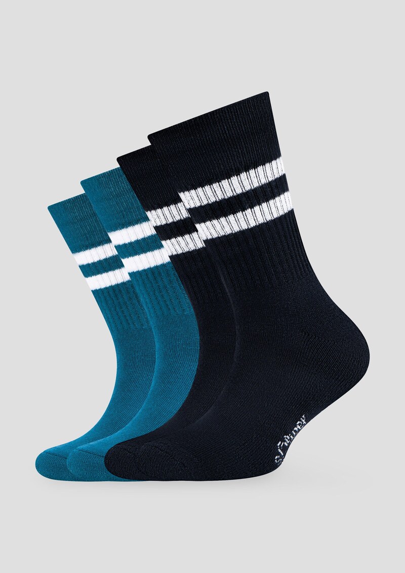 2er-Pack Socken mit Streifen-Detail