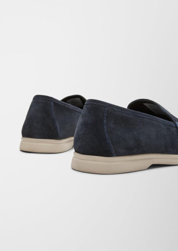 Velours-Slipper mit Ziernaht