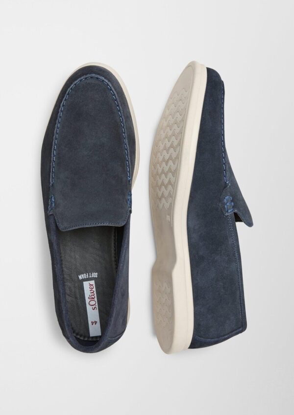 Velours-Slipper mit Ziernaht