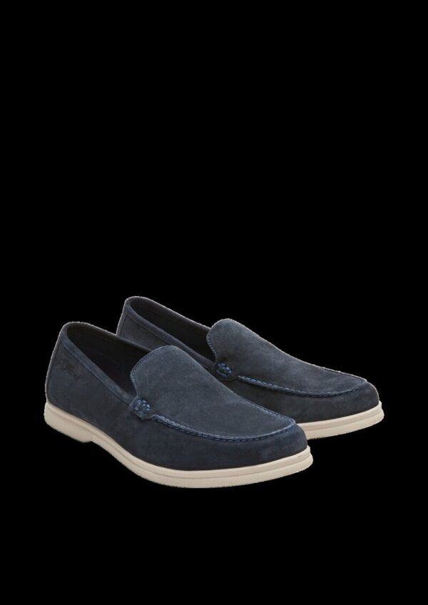 Velours-Slipper mit Ziernaht