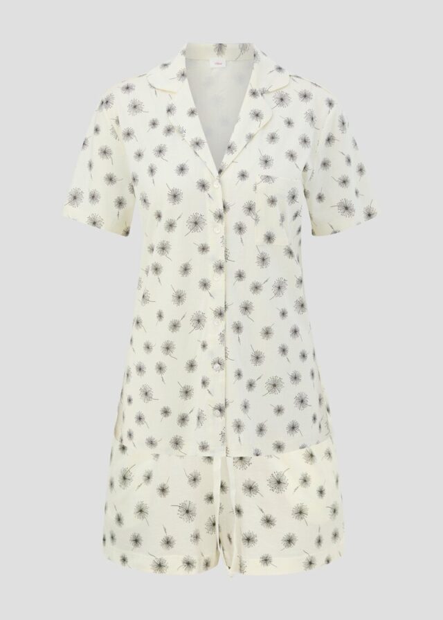 Kurzes Pyjama-Set aus Viskose-Baumwollmix