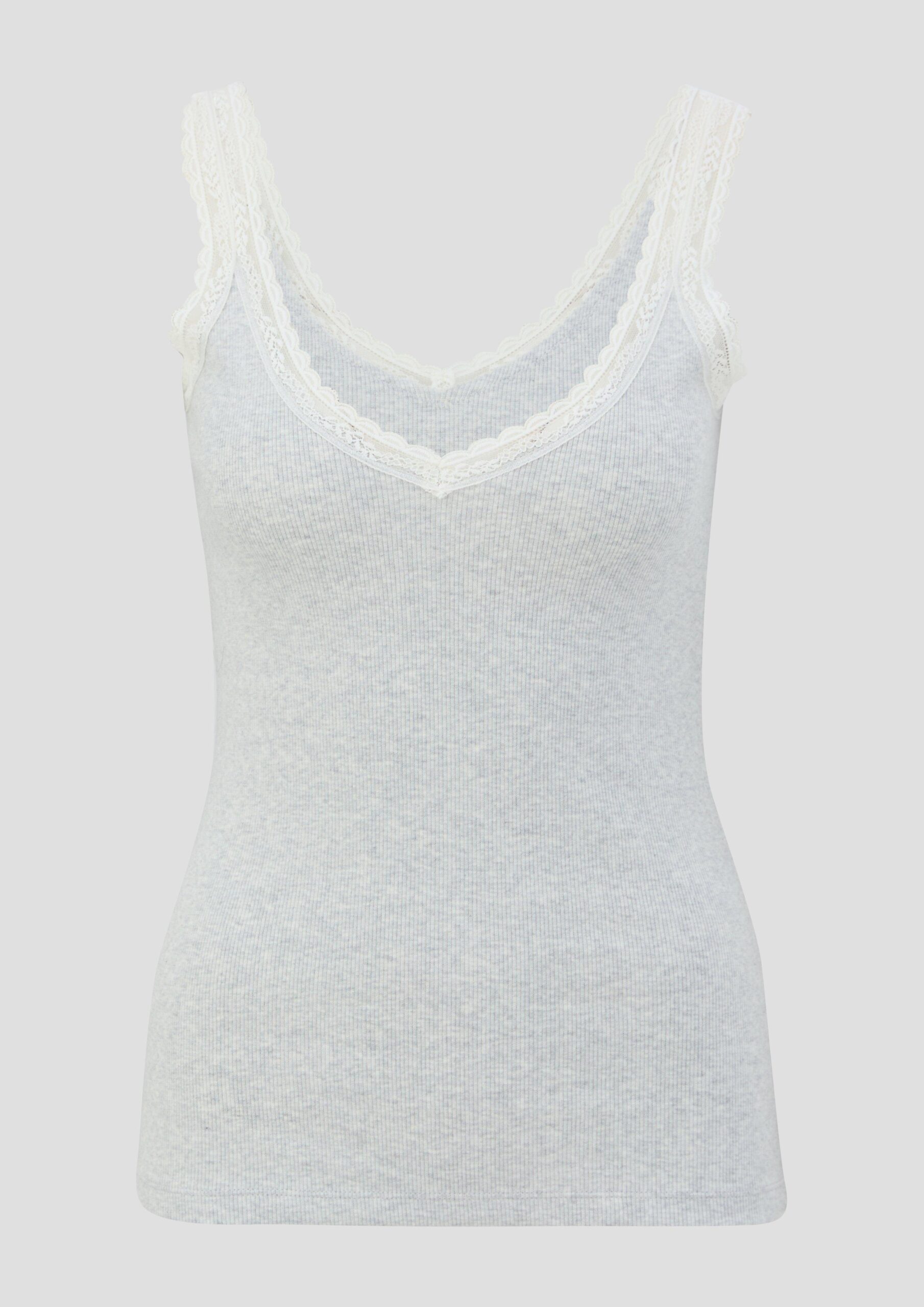 Pyjama-Tank Top mit Spitzen-Detail