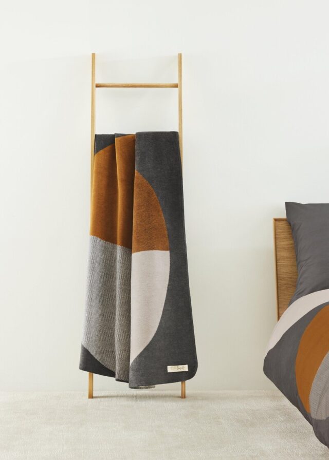 Jacquard-Decke mit Kreis-Motiv