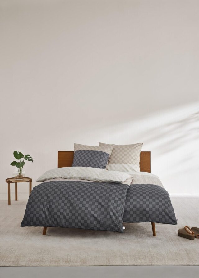 Bettwäsche-Set mit Colour Blocking und Karos