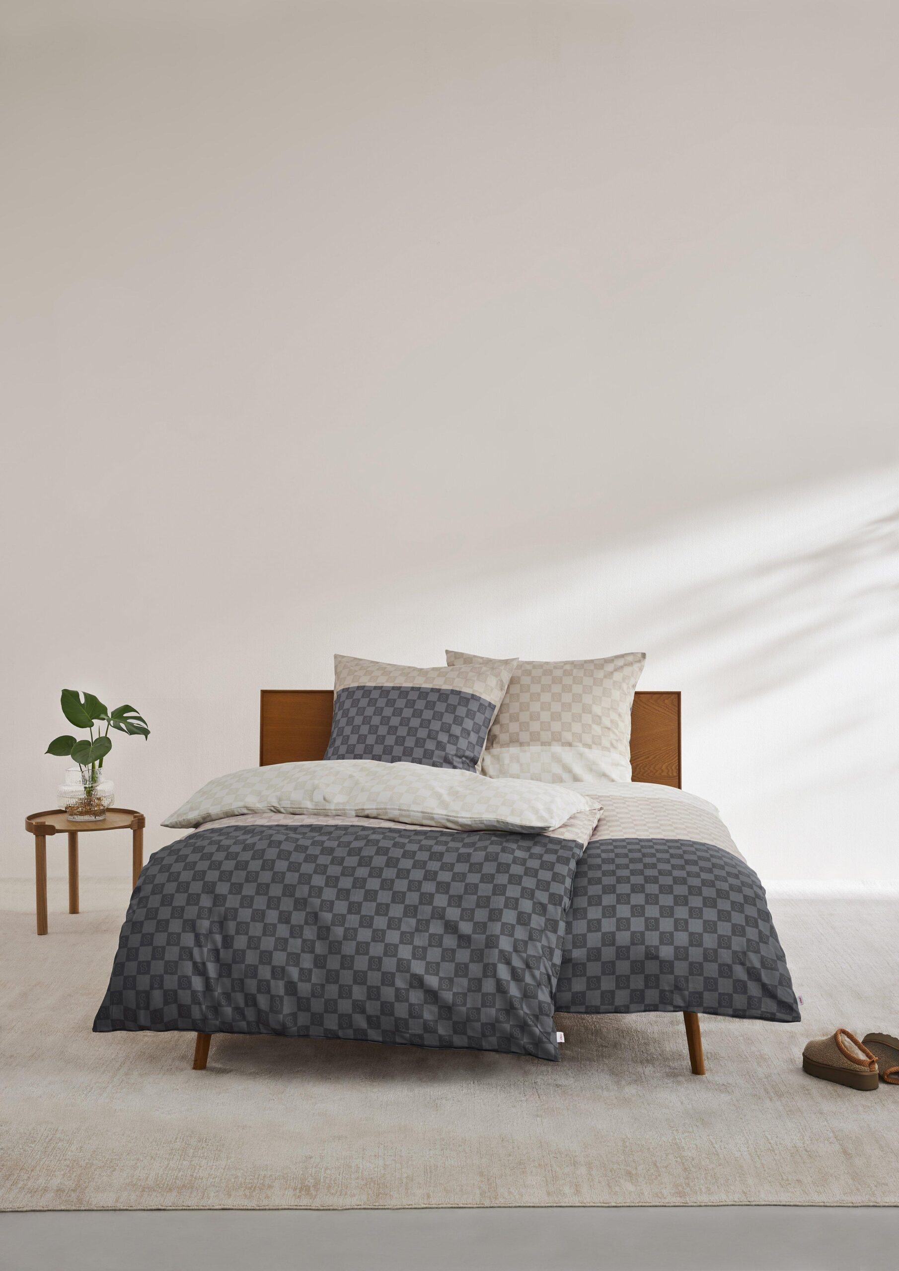 Bettwäsche-Set mit Colour Blocking und Karos