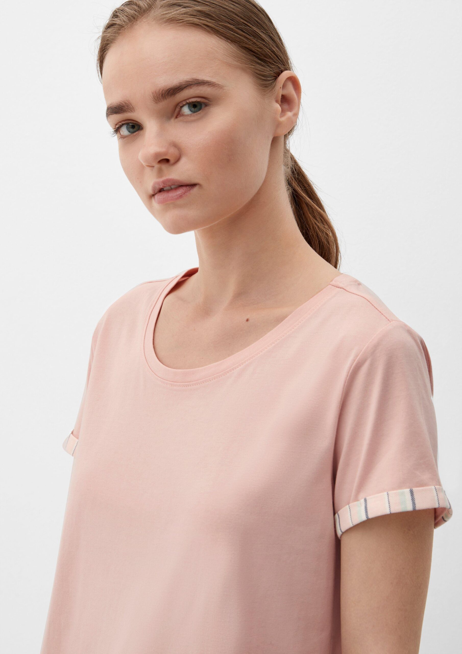 Pyjama-Shirt mit fixiertem Armumschlag