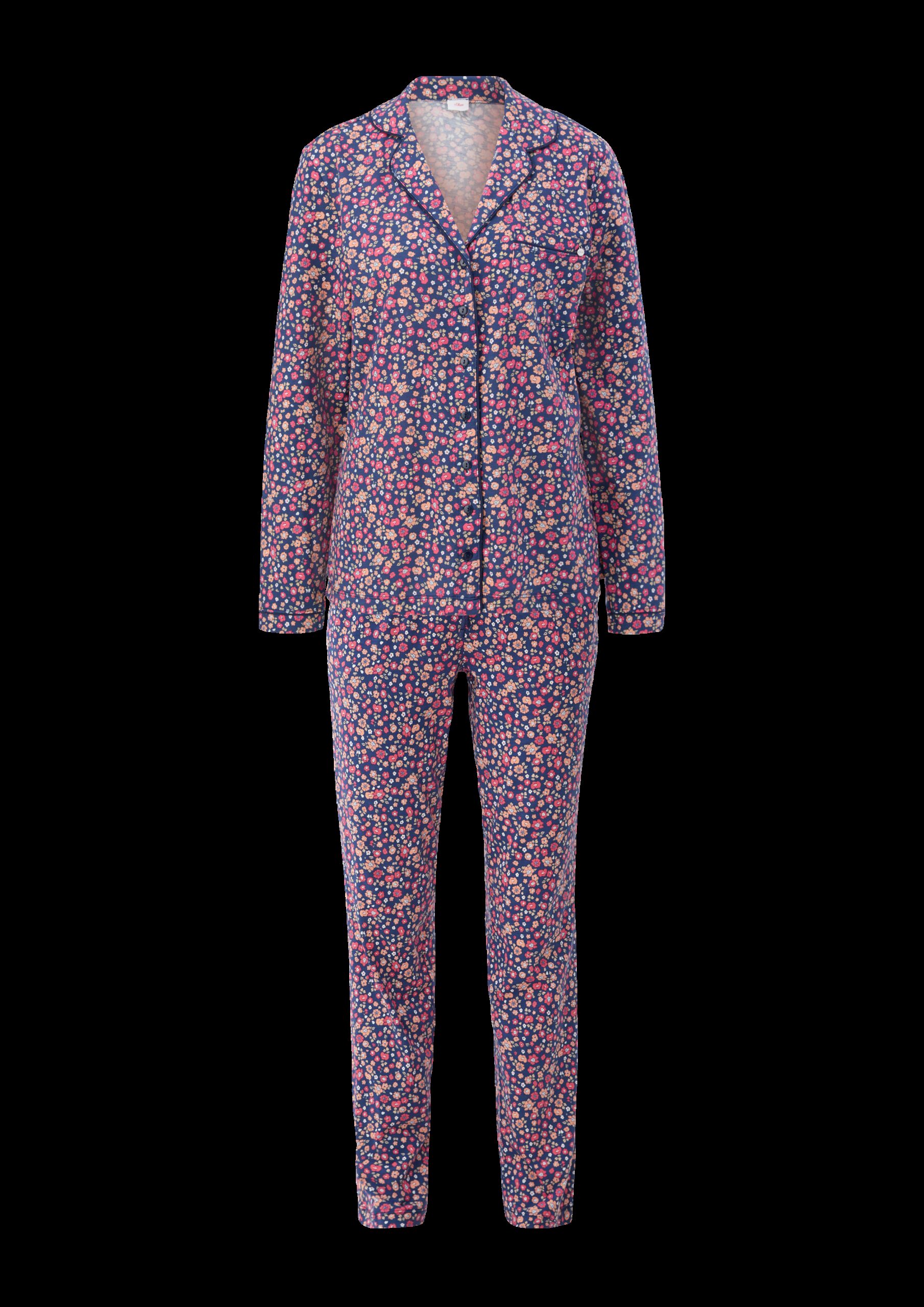 Langer Pyjama mit Vichy-Muster