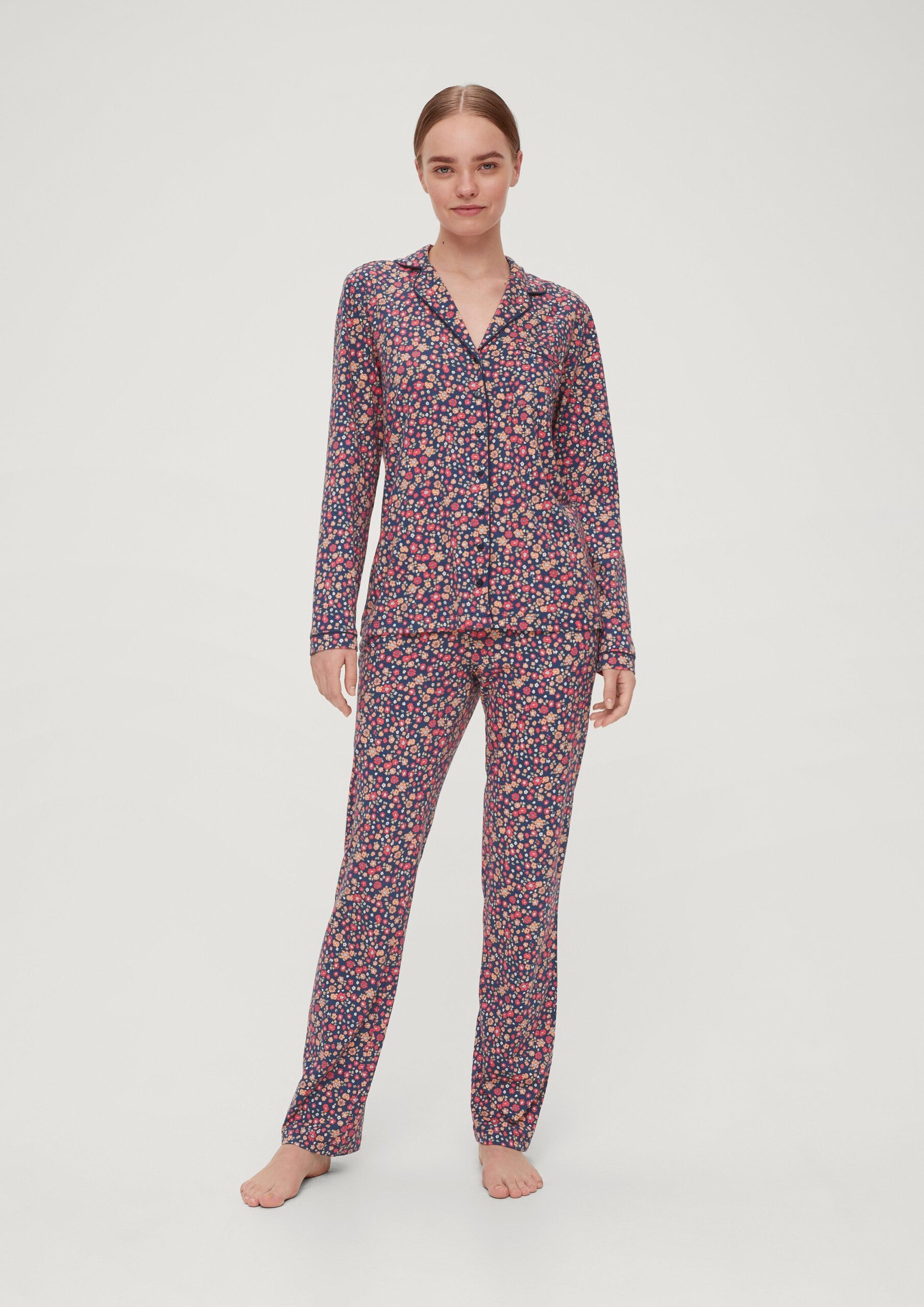 Langer Pyjama mit Vichy-Muster