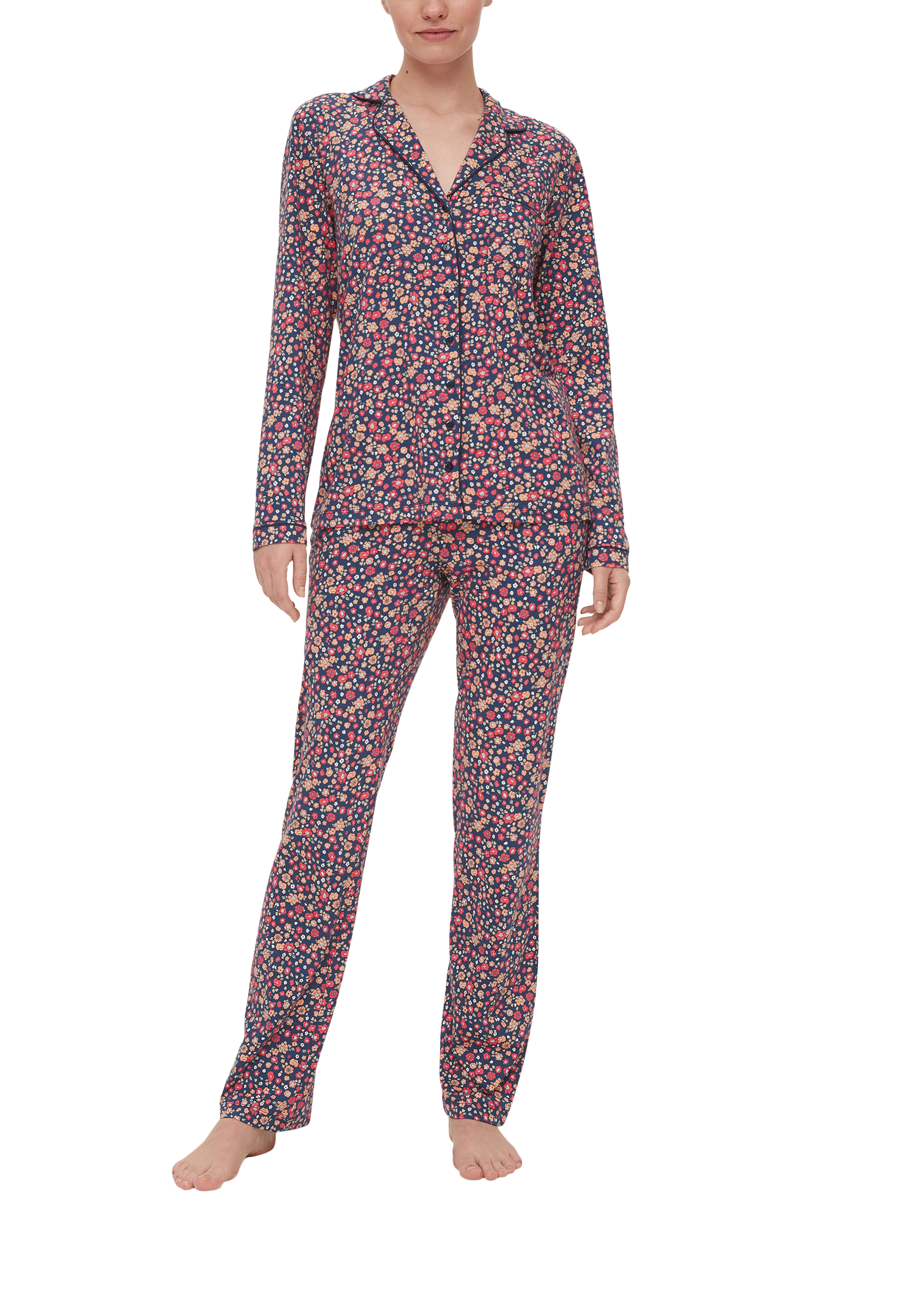 Langer Pyjama mit Vichy-Muster