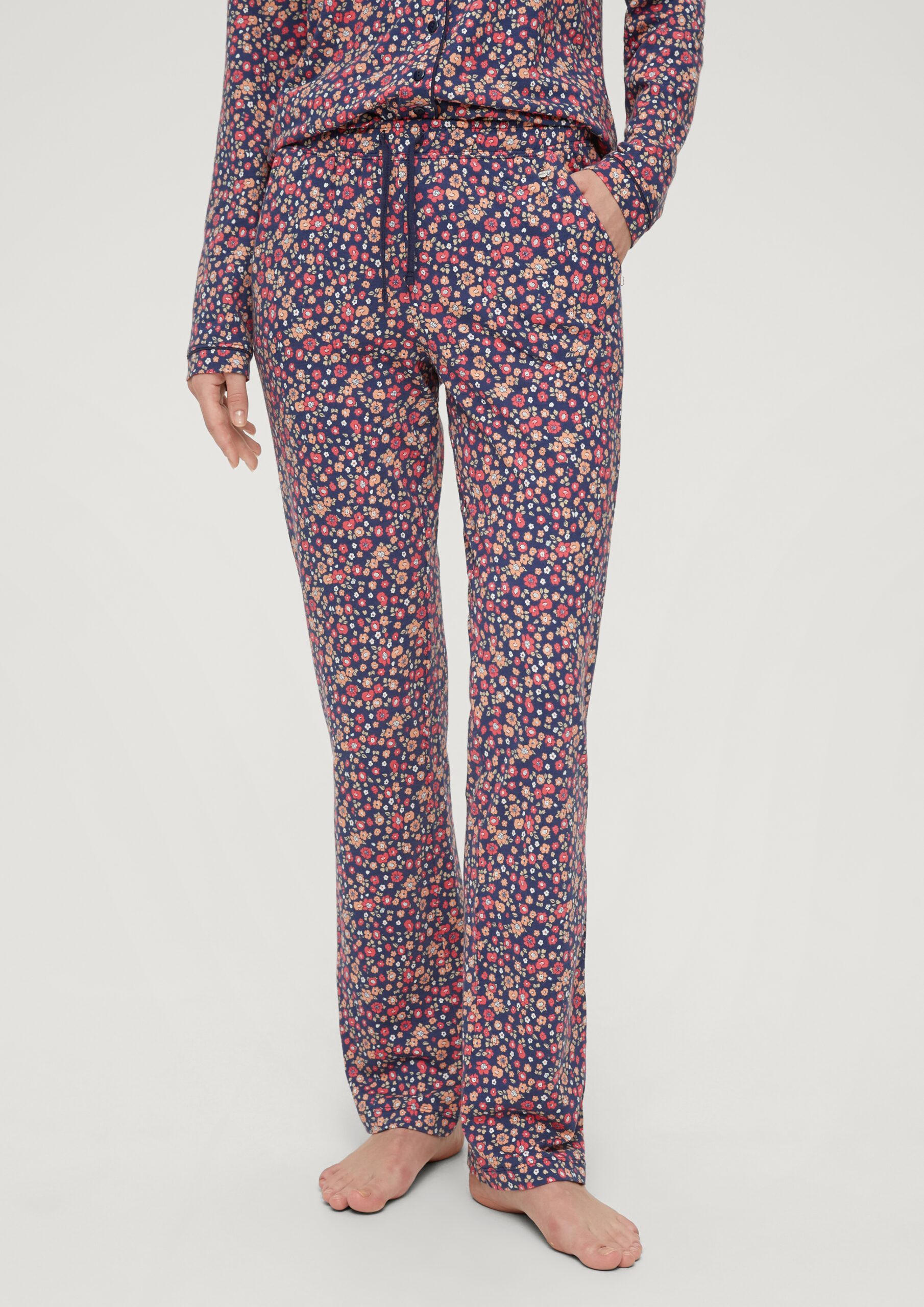 Langer Pyjama mit Vichy-Muster
