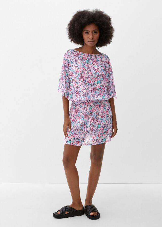 Geblümtes Tunika-Kleid