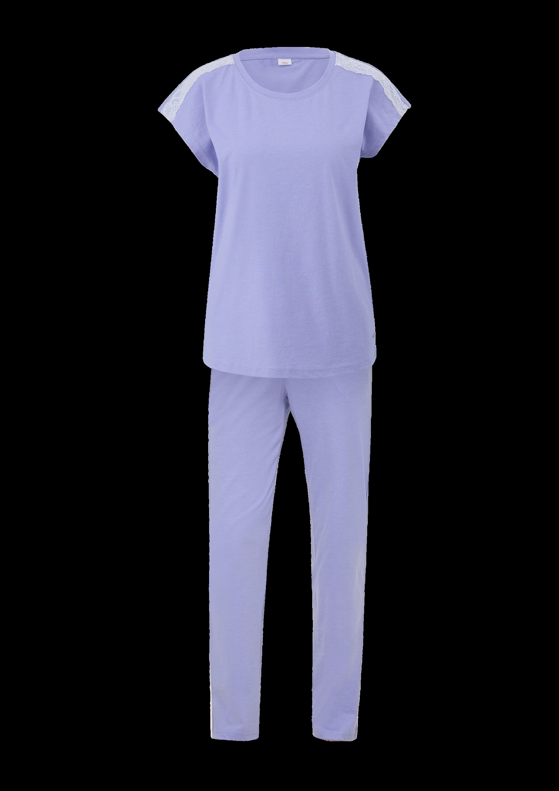 Pyjama-Set mit Spitzen-Detail
