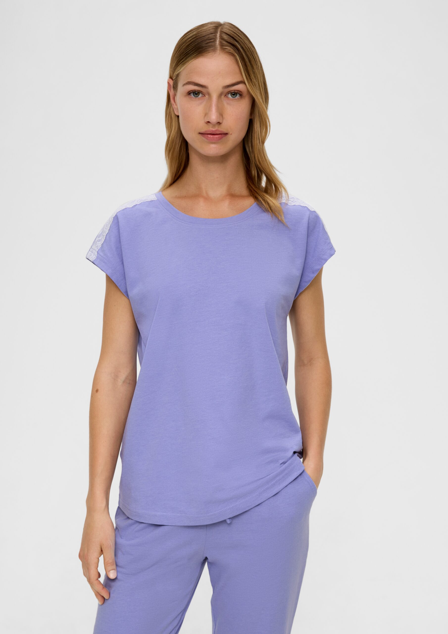 Pyjama-Set mit Spitzen-Detail