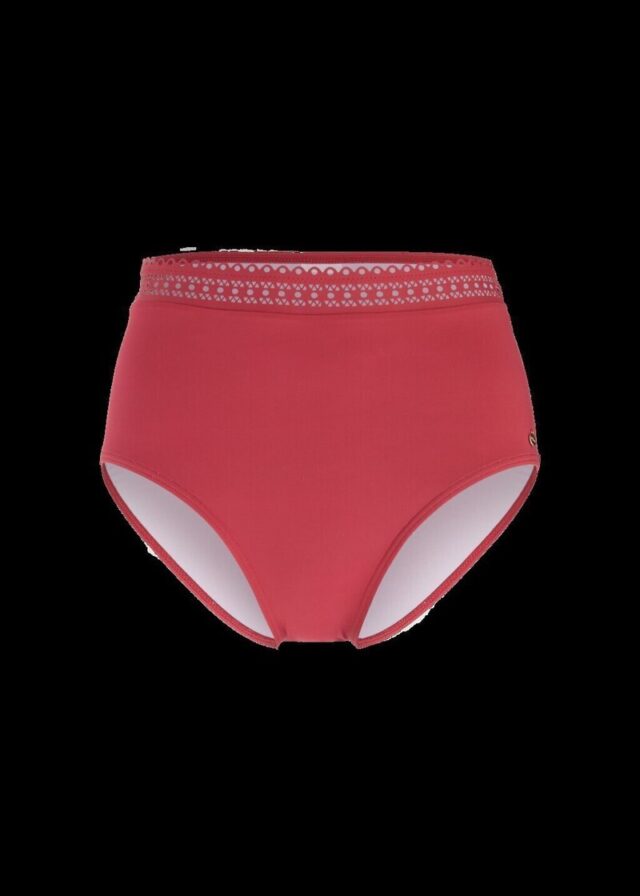 High Waist-Bikinihose mit Lochstickerei