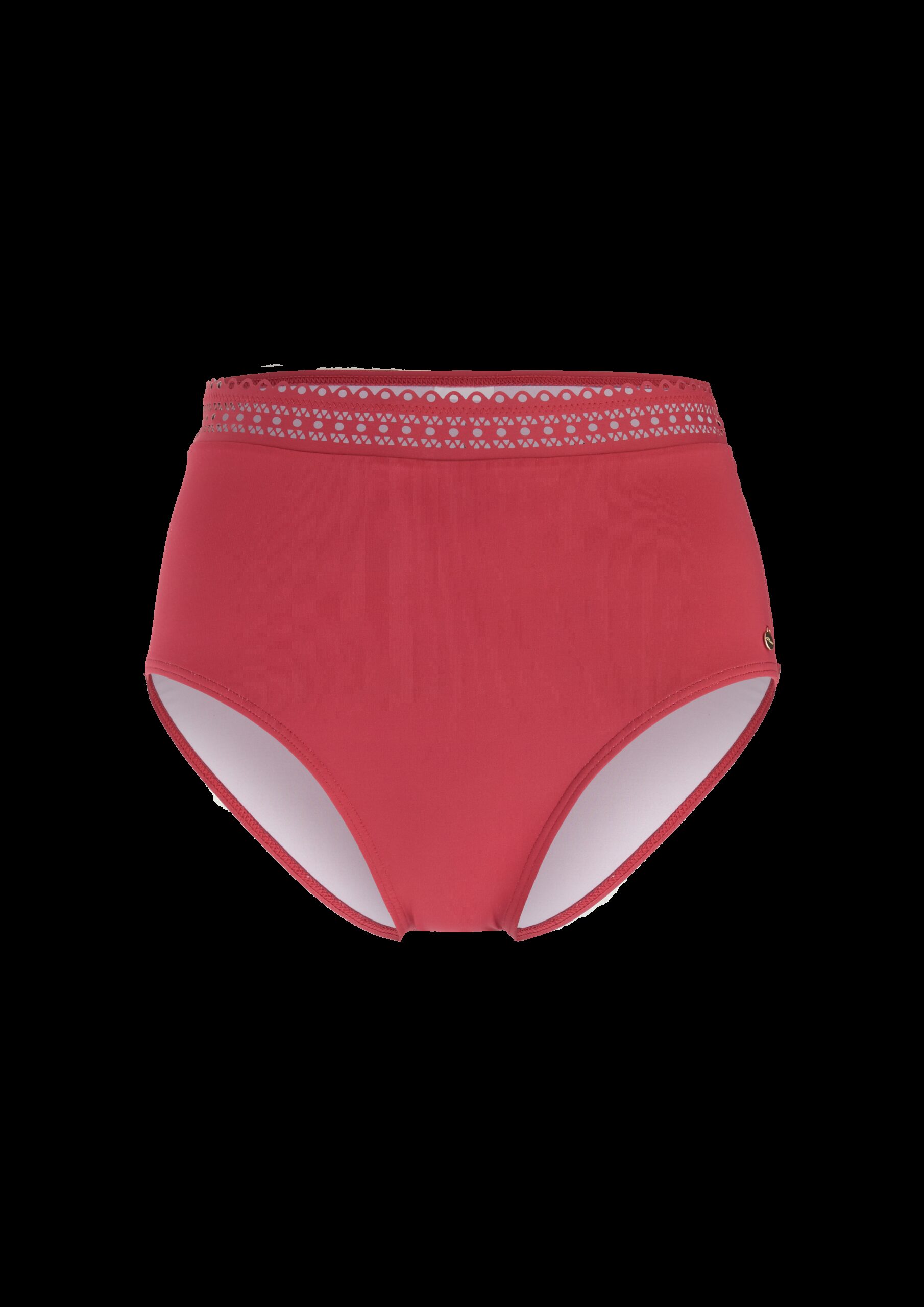 High Waist-Bikinihose mit Lochstickerei