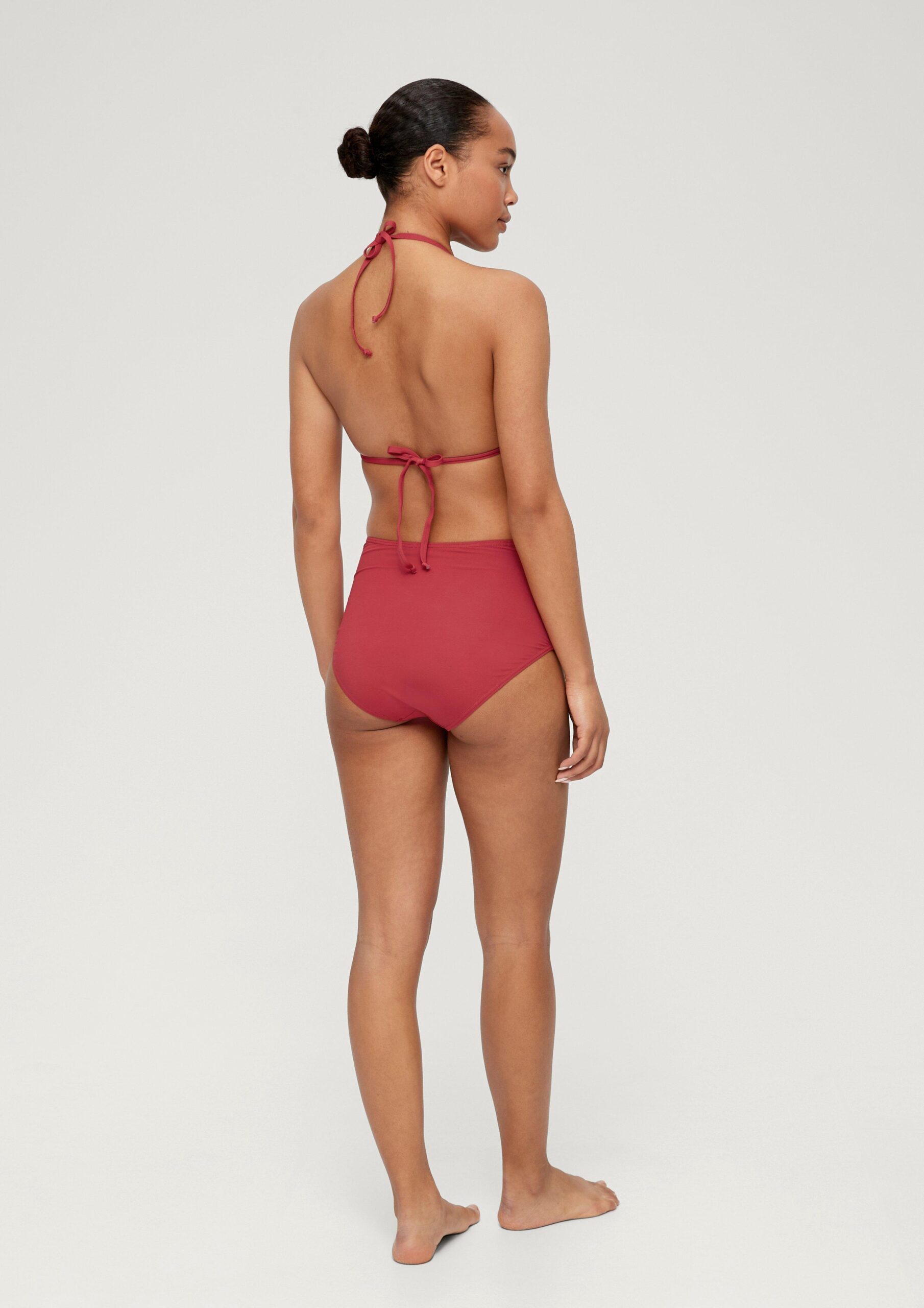 High Waist-Bikinihose mit Lochstickerei