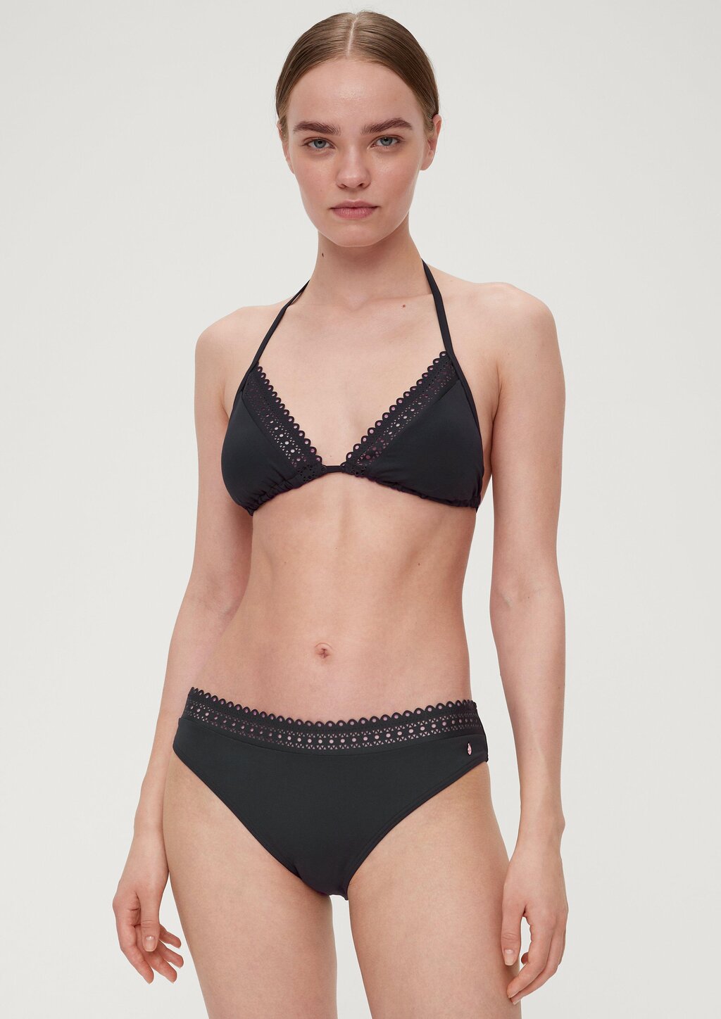 Triangel-Bikini-Top mit Lochstickerei