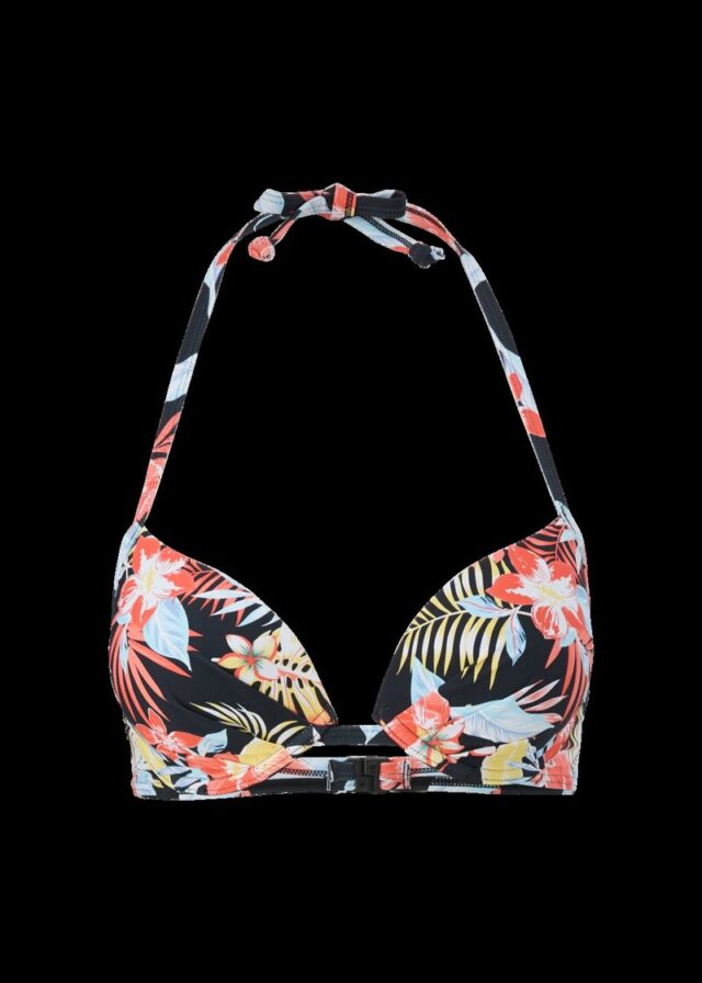 Push up-Bikinitop mit Blumenmuster