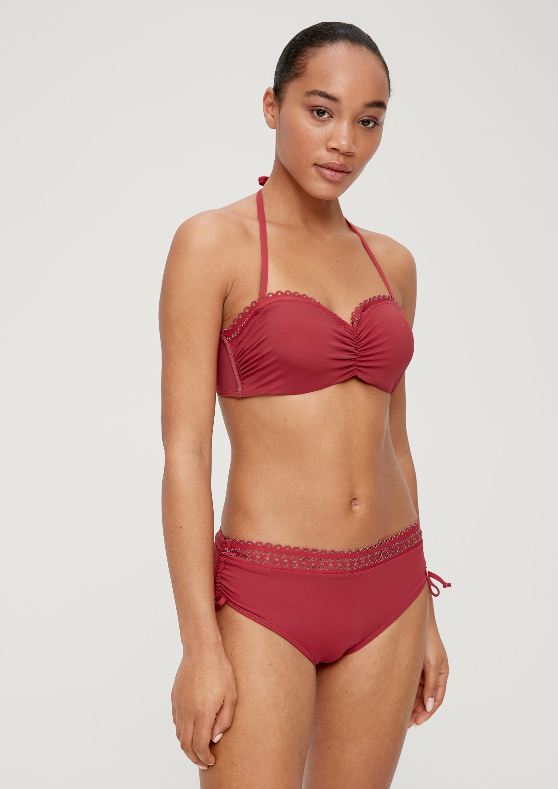 Bikini-Top Bandeau mit Raffung