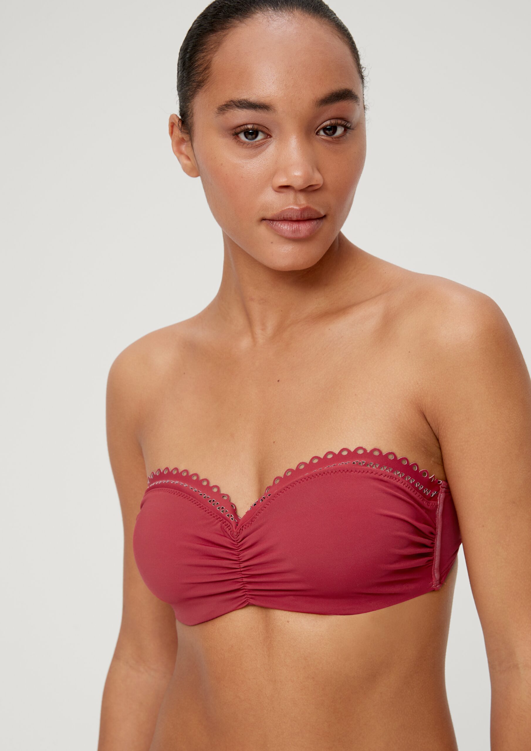 Bikini-Top Bandeau mit Raffung