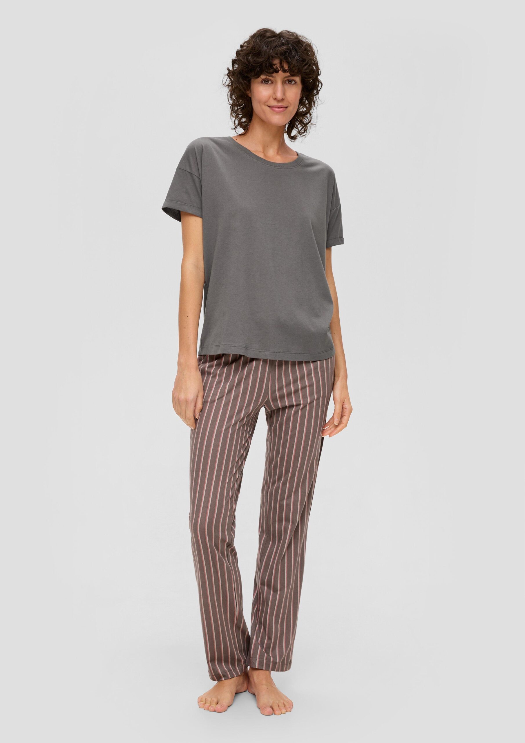 Pyjamashirt aus Viskose-Baumwollmix