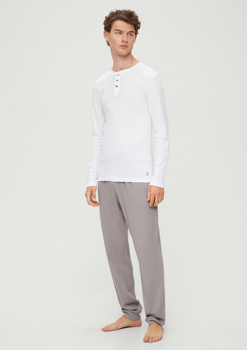 Pyjamahose mit Waffelpiqué-Struktur