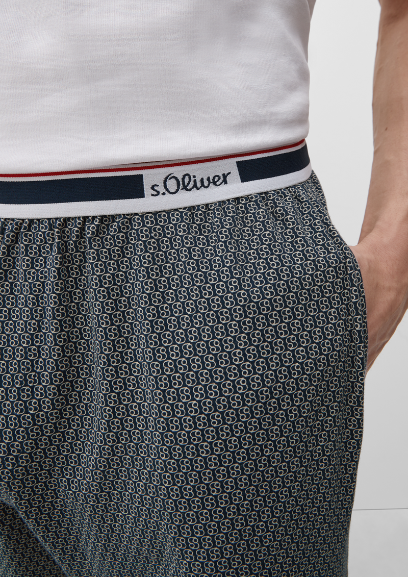 Lange Pyjamahose mit Allover-Print