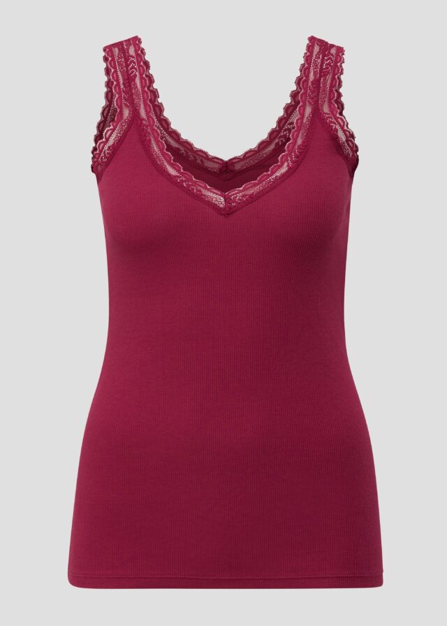 Schlaftop mit Spitzenträgern