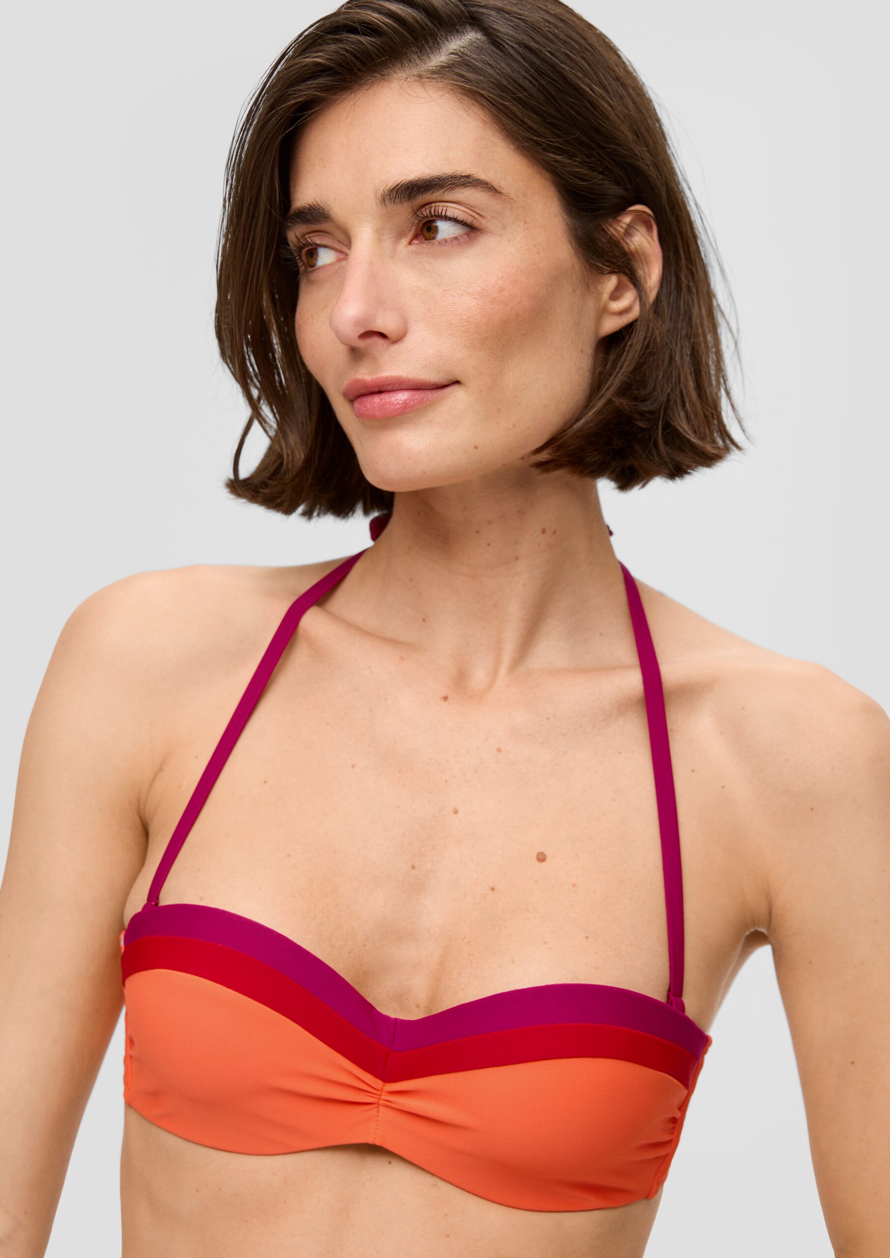 Neckholder-Bikini-Top in Colour-Blocking-Optik