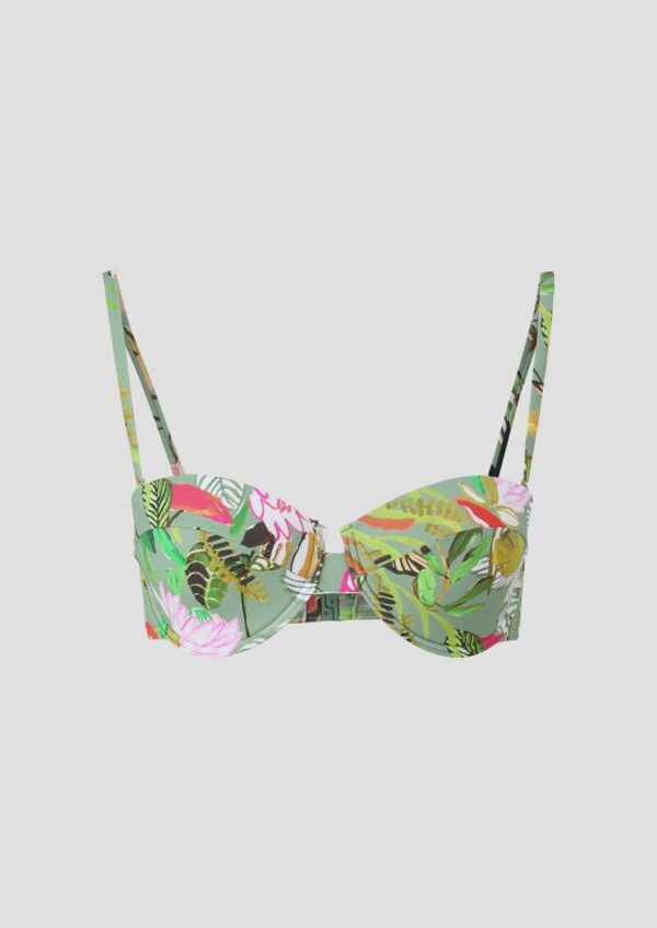 Bikini-Top mit Bügeln und Blumenmuster