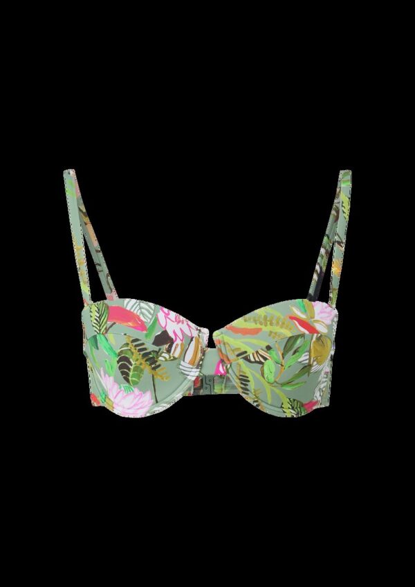 Bikini-Top mit Bügeln und Blumenmuster