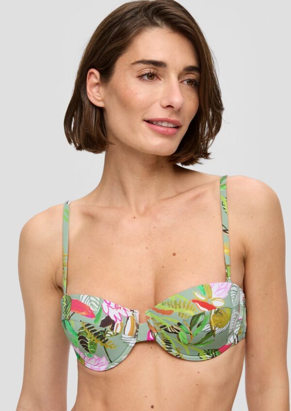 Bikini-Top mit Bügeln und Blumenmuster