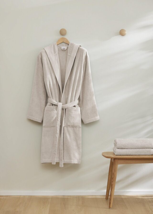 Frotteebademantel mit Kapuze