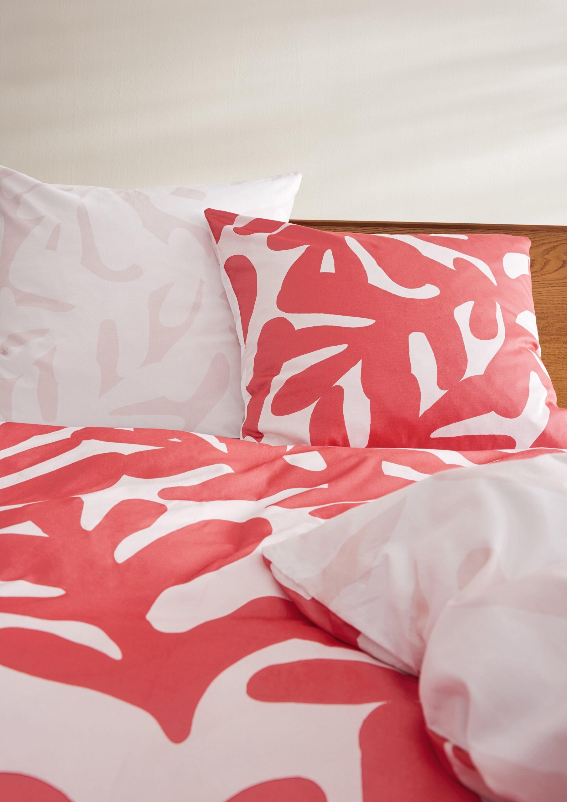 Gemusterte Satin-Bettwäsche im Set